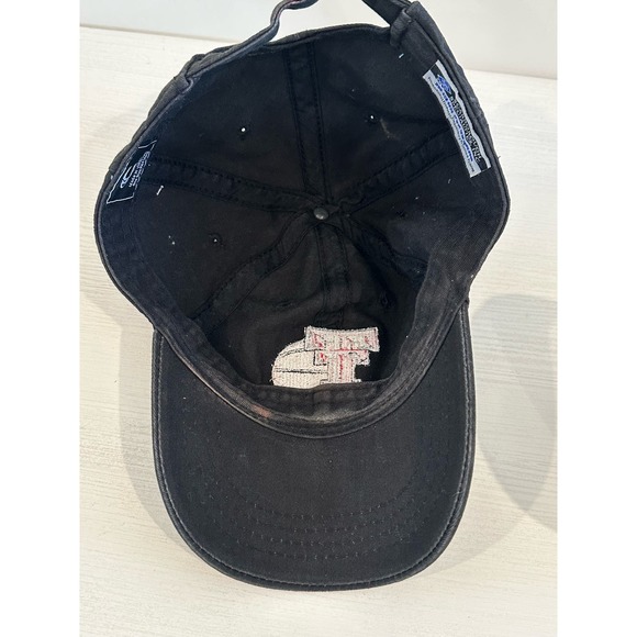 Texas Tech Basketball Double Red T Cool Fit Strap Back Adult Black Cap - Picture 6 of 8